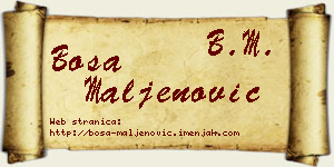 Bosa Maljenović vizit kartica